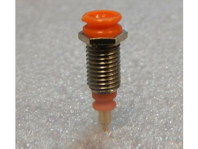 Orange Panel Mount Test Point, Tip Jack, .25 inch Mounting hole size.