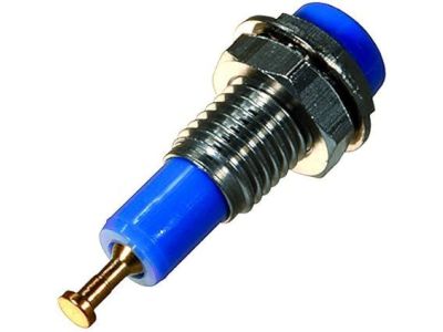 Blue Panel Mount Test Point, Tip Jack, .25 inch Mounting hole size.