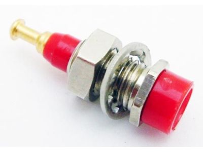Red Panel Mount Test Point, Tip Jack, .25 inch Mounting hole size.