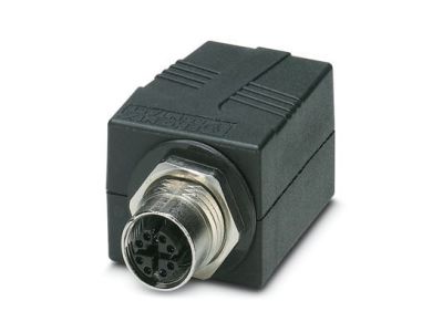 Phoenix Contact, Control cabinet feed-through, M12, 8-pos., X-coded to RJ45 socket, W17