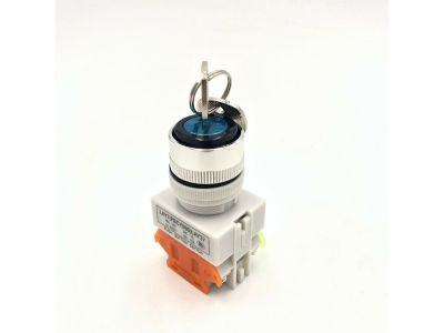 Industrial Key Switch, 2 Position, LAY37, LAY7, 10A 660V, EAO 704.900.5, NO & NC Contacts, 22mm Hole Size