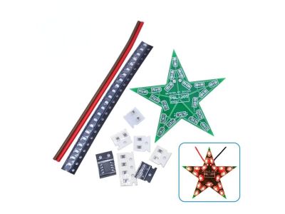 Red LED Christmas Star, DIY Surface Mount Soldering Kit, 4.5-6VDC Required, Compare to Velleman MK169, MK170, WSSA169R