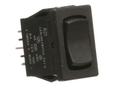 ROCKER SWITCH 8A 125VAC Momentary (ON) - OFF - (ON) DPDT, Carling, 12mm x 18mm Hole Size, Solder Terminals, W18
