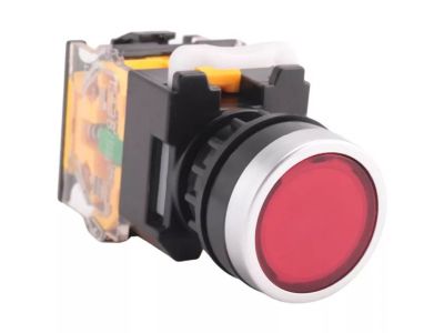 Red Momentary Push Button Switch, SAY7-B LA38 LA39, LAY7 PBCY090 LAY37 POSITION INDUSTRIAL AUTOMATION SWITCH NORMALLY OPEN AND NORMALLY CLOSED SET OF CONTACTS 10A 240VAC,