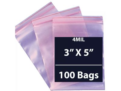 100pcs 3x5Inch 4 Mil ESD anti static zip lock bags