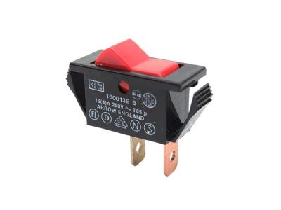 Eaton Arrow 160013E, ON-OFF, England 250 VAC 16A, .25 inch Quick Connect Rocker Switch, 12mmx25mm, W22