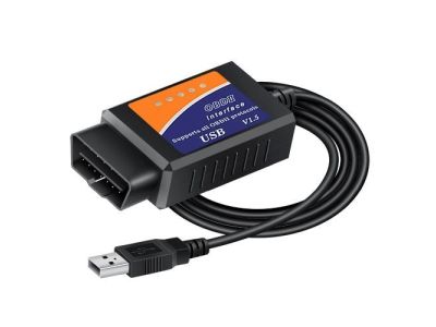 OBD 2 Male to USB Connector, Diagnostic Cable Scanner Interface, 3ft OBDII Cable, ELM327, V1.5, CH340T