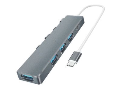 USB-C / Type-C to USBC + USB 3.0 + 3 x USB 2.0, 4 Outputs / Ports, Expander HUB, Splitter, Adapter, Optional External Power Port 5V 2A.