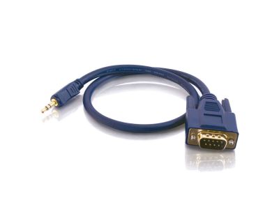 6 Inch, RS232 DB9 Male to 3.5mm Male Stereo Plug Adapter Cable