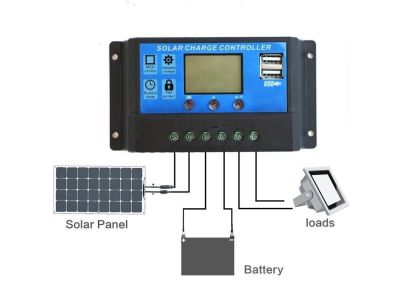 12/24VDC 10A VOLTAGE CHARGE CONTROLLER FOR SOLAR PANELS