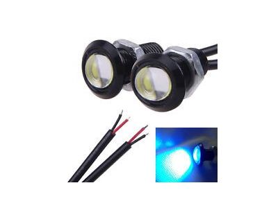1EA, 12VDC LED BRIGHT BLUE FLASHING STROBE OR CONTINUOUS ON, PANEL LAMP LIGHT, 10W, 12VDC 80ma