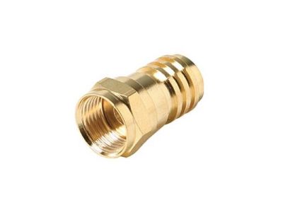 F MALE CRIMP RG6 Connector Gold F56ALM, 200-036