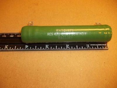 470 Ohm 55 Watt Power Resistor, 4 inch X 3/4 inch MALLORY RW35V471