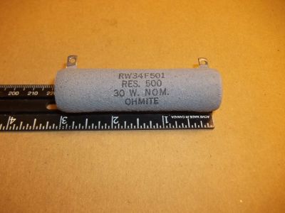 500 Ohm 30 Watt Power Resistor, 3 inch X 3/4 inch OHMITE RW34F501