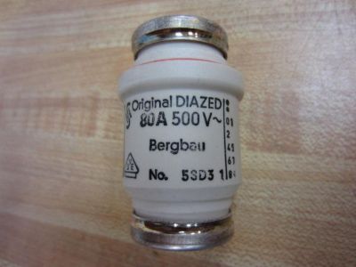 80 Amp 500VAC, Diazed, Weber, 5SC211 gL / gG Bottle Fuse Kema Keur, Lindner, Time Delay