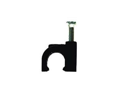 CABLE CLIPS WITH NAIL BLACK PACKAGE OF 100 COAX NAILS RG6