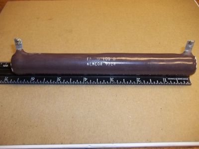 SURPLUS 100 Ohm 100 Watt Power Resistor, 6.5 inch X 3/4 inch MEMCOR 9724