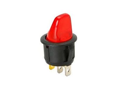 SPST 20A 12V LIGHTED PADDLE ROCKER SWITCH ON OFF RED LAMP VOLTAGE 12VDC MIRS-201