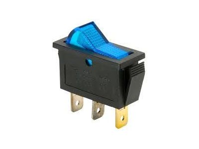 SPST LIGHTED ROCKER SWITCH 20A 125VAC 15A 250VAC BLUE IRS-101 LAMP VOLTAGE 125/250VAC