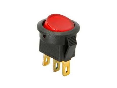 SPST MINI ROCKER SWITCH ON OFF 3A 125V 1A 250VAC LIGHTED FOR ROUND HOLE LAMP VOLTAGE 125/250VAC