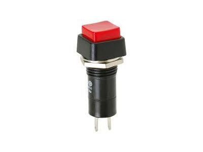 MOMENTARY PUSH BUTTON SWITCH RED SQUARE NORMALLY OPEN 3A 125VAC 1A 250VAC PBS-12, PBS-11B