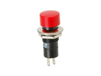 MOMENTARY PUSH BUTTON SWITCH 3A 125VAC 1A 250VAC RED NORMALLY OPEN PBS-16