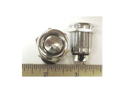 SILVER PUSH BUTTON SWITCH WATER PROOF VANDAL RESISTANT 4A 125VAC 2A 250VAC