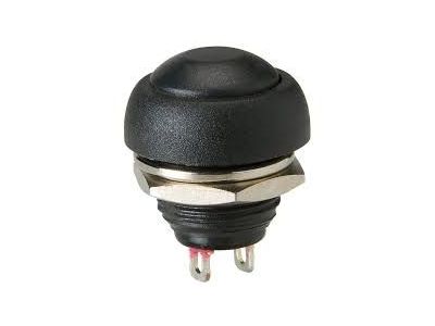 SPST PUSH BUTTON SWITCH 3A 125V BLACK NORMALLY OPEN MOMENTARY