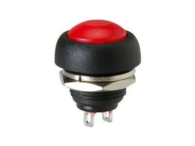 SPST PUSH BUTTON SWITCH 3A 125V 1A 250VAC RED MOMENTARY NORMALLY OPEN MOMENTARY 12mm