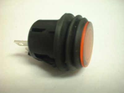 AMBER PUSH BUTTON PUSH ON PUSH OFF SWITCH 12VDC 20A Lighted