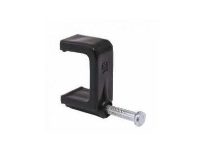 DUAL COAX CABLE CLIPS WITH NAIL PACKAGE OF 100 COAX NAILS RG6 DUAL BLACK