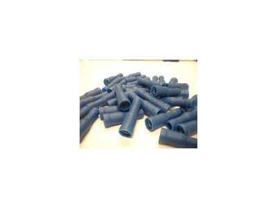 100PK Female Bullet: 16-14 AWG, 0.156 mating tab, vinyl, blue