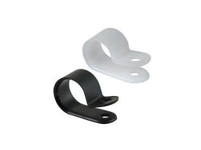 100PK Cable Clamp,BLACK,1/8 inch bundle dia., #10 screw