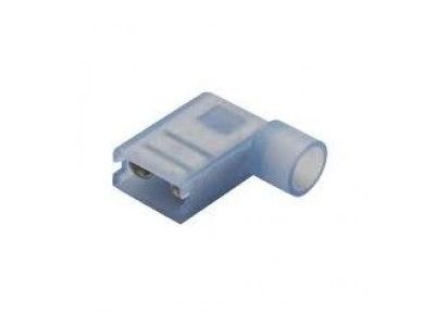 100PK Flag Terminal: 16-14 AWG, 0.25 inchx0.032 inch, nylon, blue