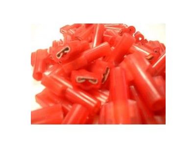 100PK Fully Insulated Female Quick Slide: 22-16 AWG, 0.25 inch X 0.03 inch mating tab, nylon, red
