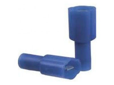 100PK Fully Insulated Male Quick Slide: 16-14 AWG, 0.25 inch X 0.03 inch mating tab, nylon, blue