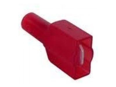 100PK Fully Insulated Male Quick Slide: 22-16 AWG, 0.25 inch X 0.03 inch mating tab, nylon, red