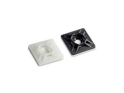 100PK Wire Tie Mounting Base: BLACK, .75 inch X .75 inch X .21 inch, Up to .14 Inch Width Tie