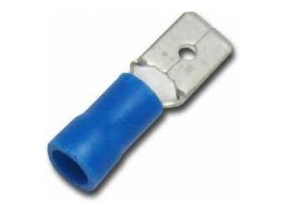 100PK Male Quick-Slide: 16-14 AWG, 0.25 inch X 0.032 inch, vinyl, blue