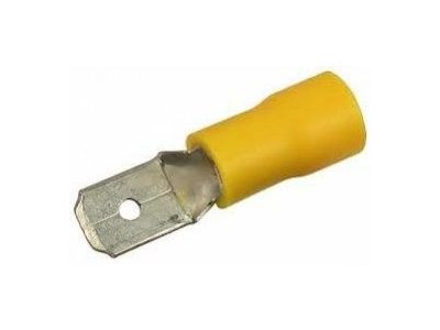 100PK Male Quick-Slide: 12-10 AWG, 0.25 inch X 0.032 inch, vinyl, yellow