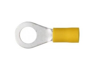 100PK Rings: 12-10 AWG, Stud 1/2, vinyl, yellow