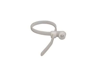 100PK Screw Mount Tie: NATURAL, 8 inch X .19 inch, 50 LB, #10 screw,