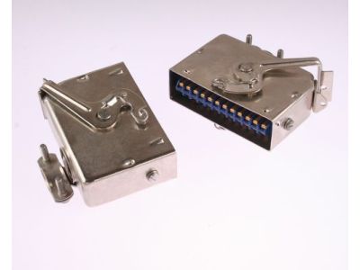 Amphenol Connector, rack and panel, recept w/ribbon cont, barrier polar, solder eyes, Centronic