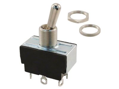 BAT HANDLE TOGGLE SWITCH, ON - (ON), Momentary() DPDT 6A 125V - 3A 250V 1/4 HP SOLDER TERMINAL ST52R MS 35059-17