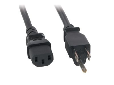 POWER CORD 14/3C BLK. 6 ft NEMA 5-15P PLUG TO IEC, 14/3