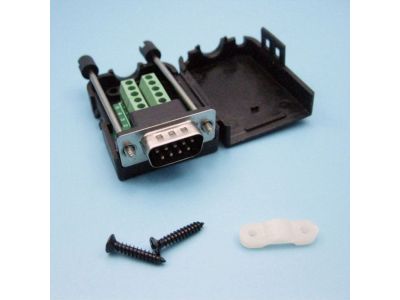 Serial DB9 Male to Terminal Breakout Board Box Connector Rewire Reconfiguration Screw