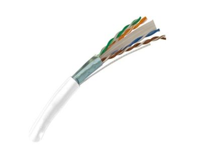CAT6E White SHIELDED OAS CABLE, BULK REPLACES CAT5E