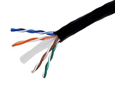 CAT6E BLACK BURIAL UV U/V OUTDOOR, BULK REPLACES CAT5E