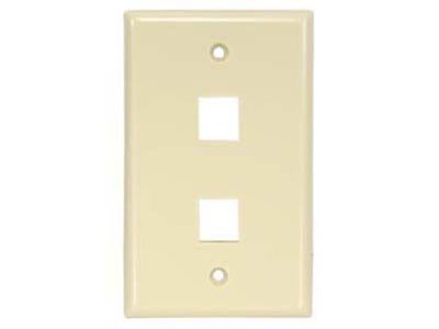 2 Port Keystone Wallplate IVORY Smooth Face