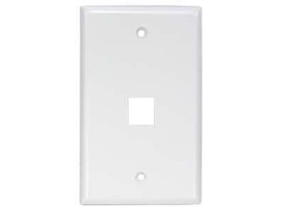 1 Port Keystone Wallplate White Smooth Face
